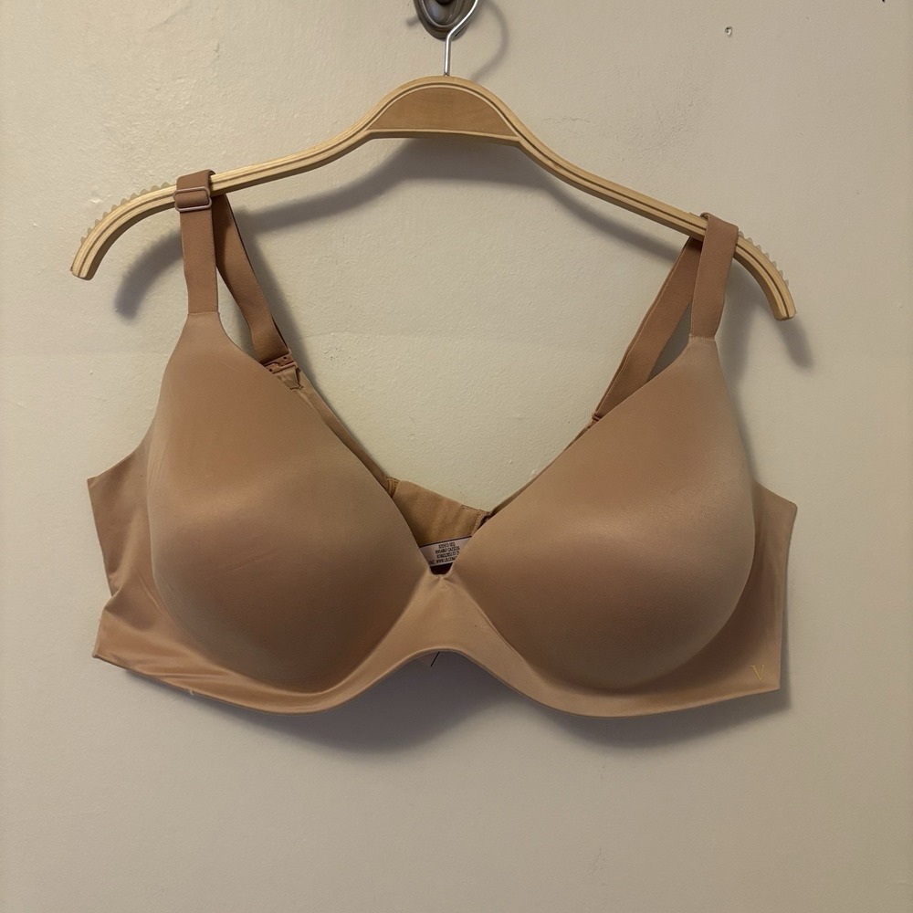 Victoria's Secret‎ Lined Semi Demi Bra 44C Unlined Beige Tan Everyday T-shirt